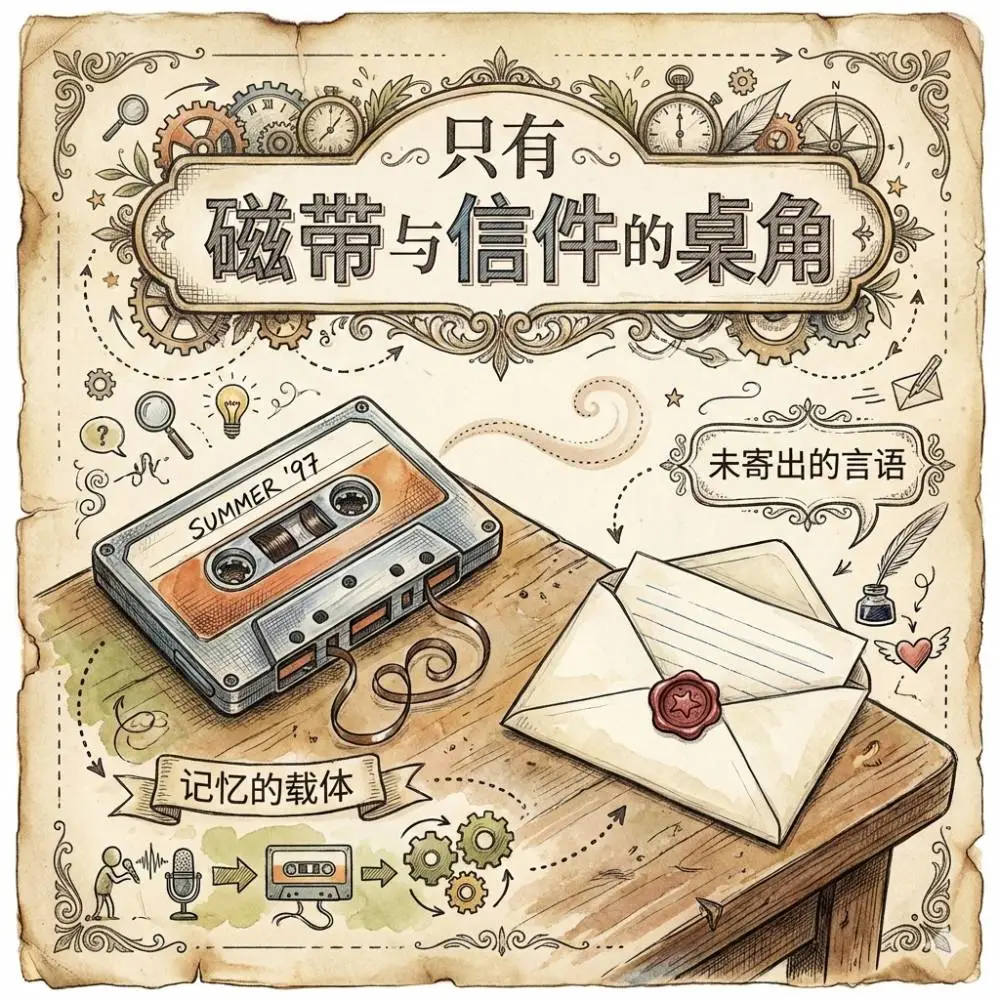 复古手绘风桌子一角